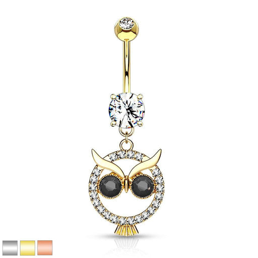 Paved Owl Dangle Belly Bar 14G