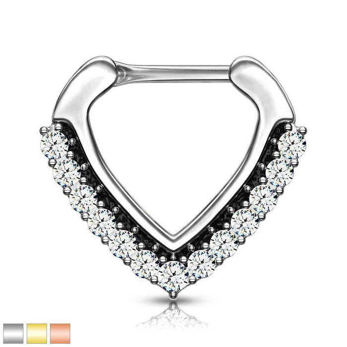 Paved Two Tone Septum Clicker 16G