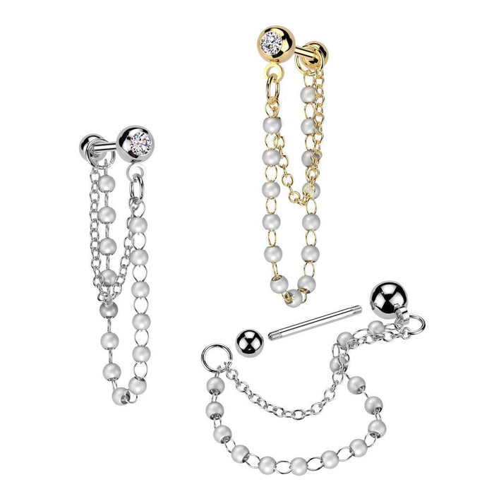 Pearl Chain Cartilage Bar