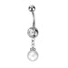 Pearl Drop Belly Bar 14G