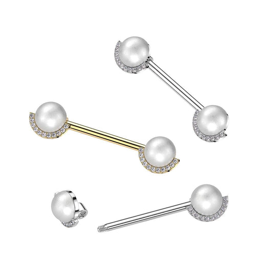 Pearl Nipple Bar 14G