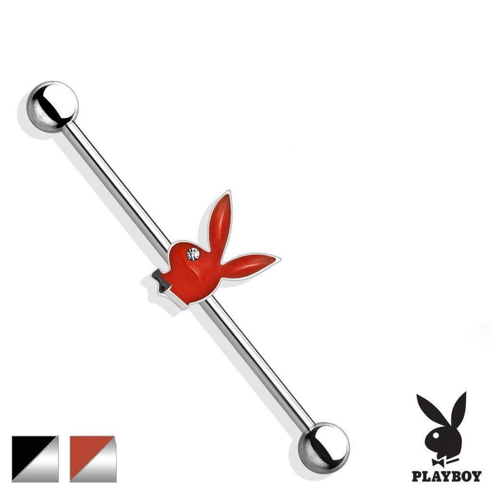 Playboy Epoxy Bunny Industrial 14G 38mm