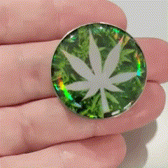 Pot Leaf Hologram Screw Fit Tunnel