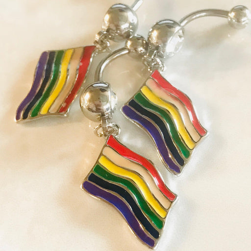 Pride Flag Belly Bar 14G