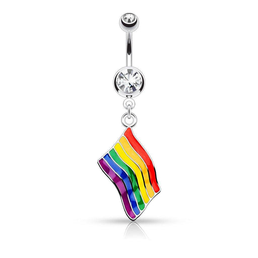 Pride Flag Belly Bar 14G