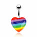 Pride Heart Belly Bar 14G
