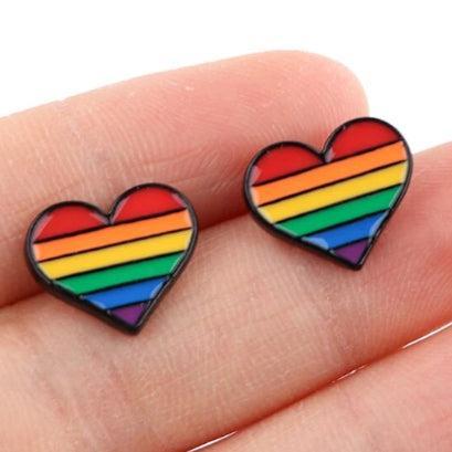 Pride Heart Earrings Pair