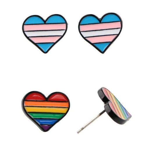 Pride Heart Earrings Pair
