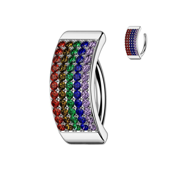 Pride Hinged Belly Bar 14G