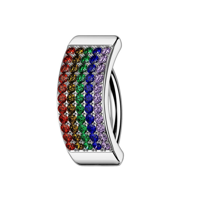 Pride Hinged Belly Bar 14G