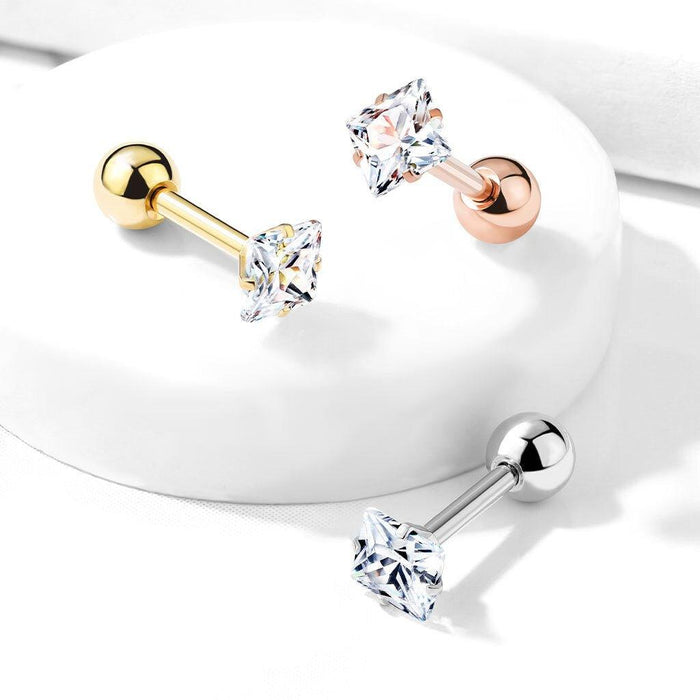 Prong Square Cartilage Bar 16G 18G