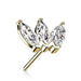 14kt Gold Threadless Triple Marquise Top-My Body Piercing Jewellery