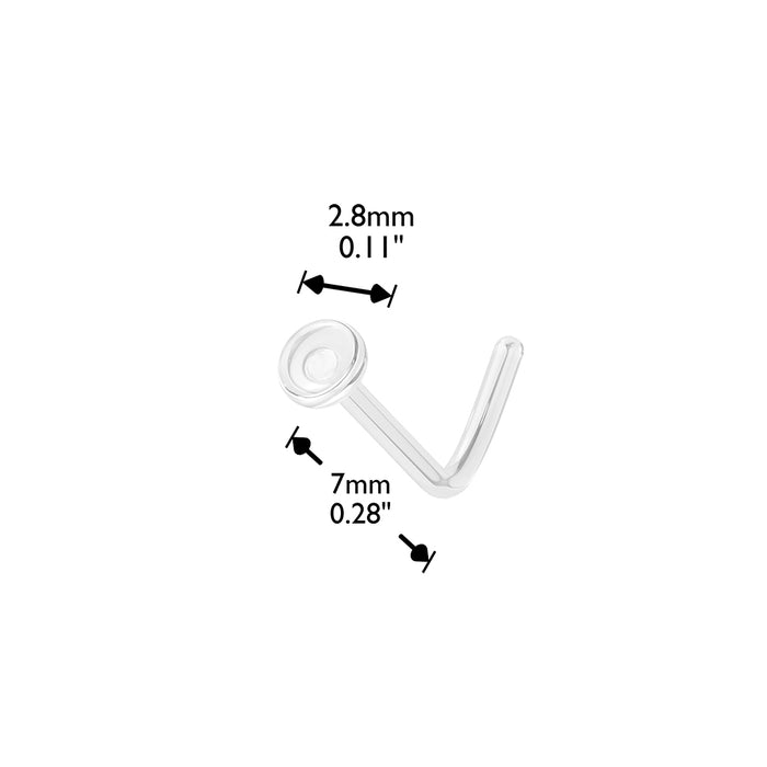 Glass L Bend Nose Retainer 20G 18G 16G
