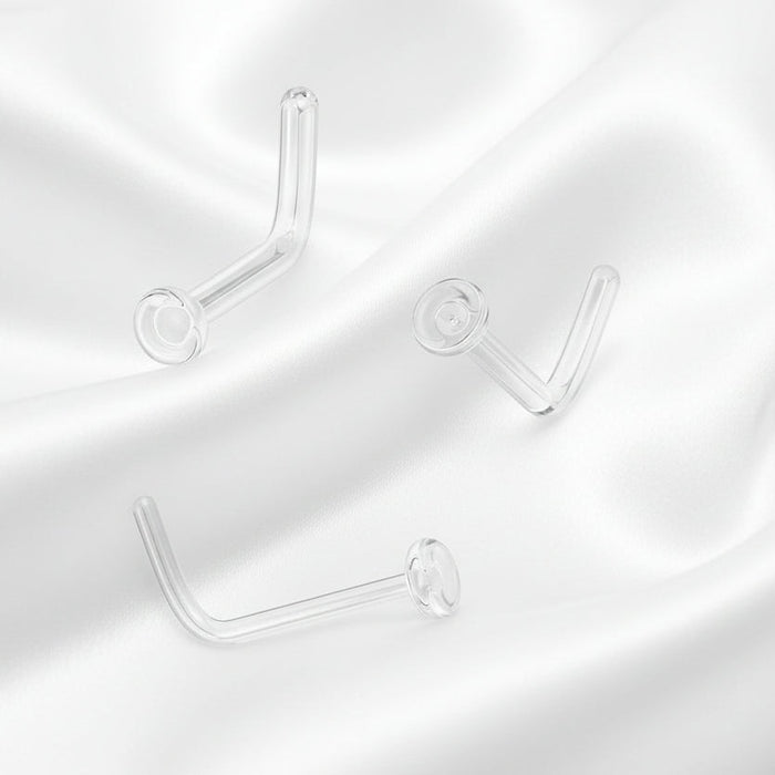 Glass L Bend Nose Retainer 20G 18G 16G