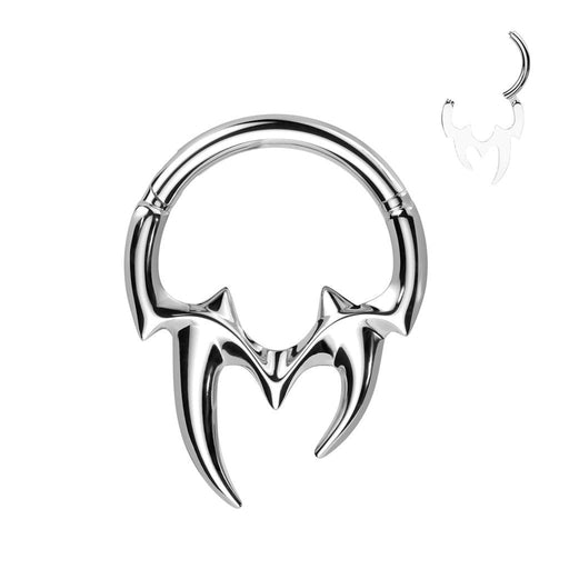 Fangs Hinged Ring 16G-My Body Piercing Jewellery