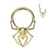 Spider Skull Hinged Ring –Gold 316L Surgical Steel Gothic Septum, Daith & Helix Piercing