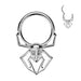 Spider Skull Hinged Ring – Silver 316L Surgical Steel Gothic Septum, Daith & Helix Piercing