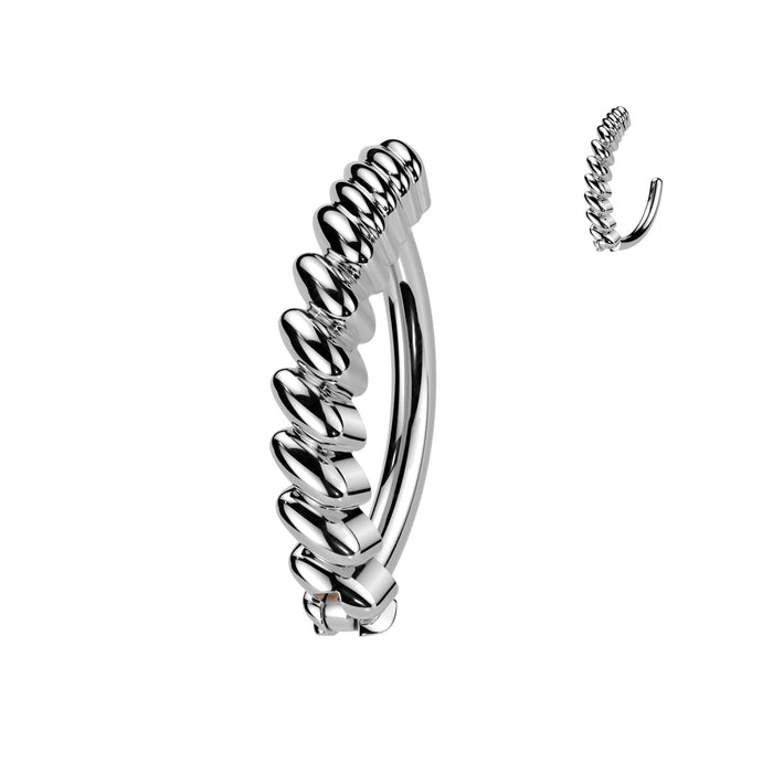 Twisted Hinged Belly Bar 14G