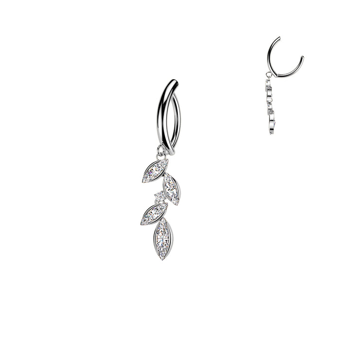 Vine Dangle Hinged Belly Bar 14G