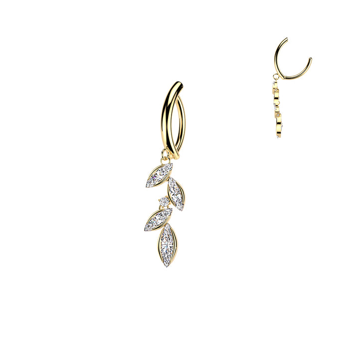 Vine Dangle Hinged Belly Bar 14G