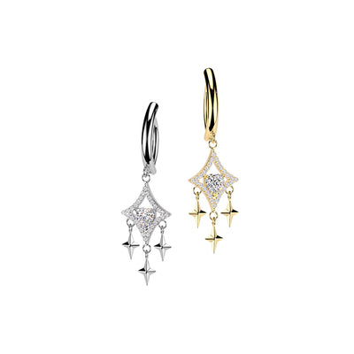 Stars Dangle Hinged Belly Bar 14G