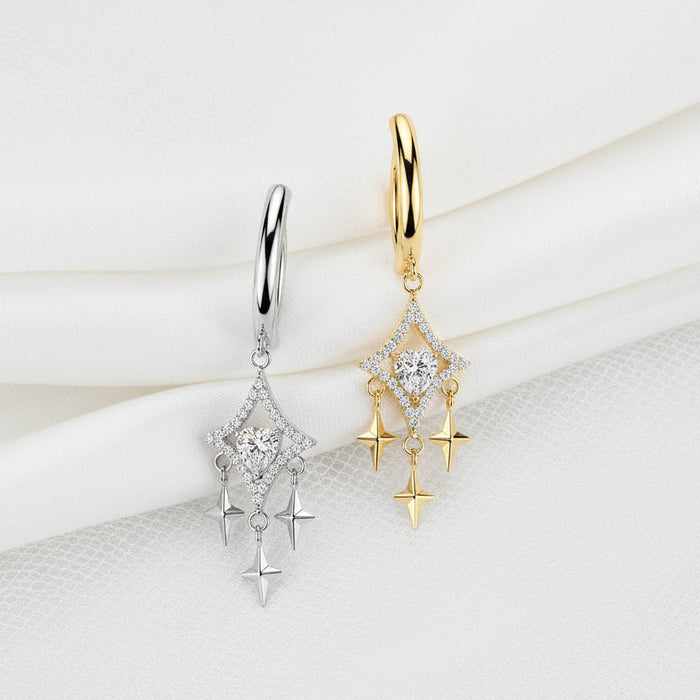 Stars Dangle Hinged Belly Bar 14G