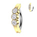 Triple Gem Hinged Belly Bar in Gold – 316L Surgical Steel with Triple CZ Gems