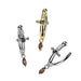 Dagger Hinged Belly Bar – Gold and Silver PVD 316L surgical steel with CZ stones