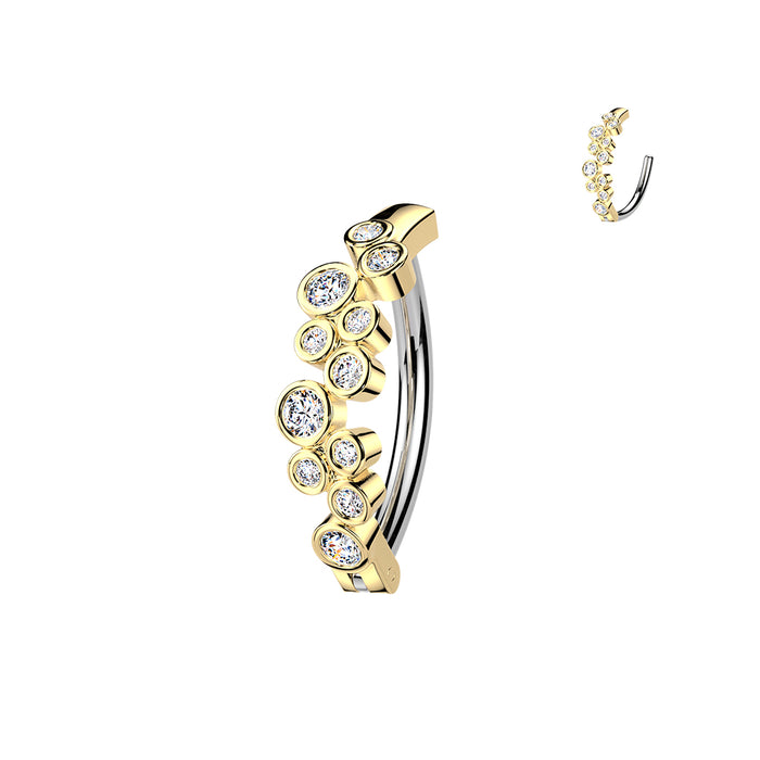 Gem Bubbles Hinged Belly Bar 14G