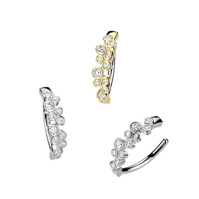 Gem Bubbles Hinged Belly Bar 14G