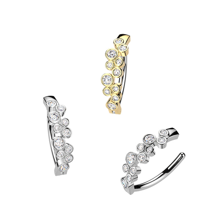 Gem Bubbles Hinged Belly Bar 14G