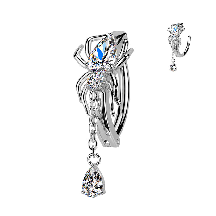 Spider Hinged Belly Bar 14G