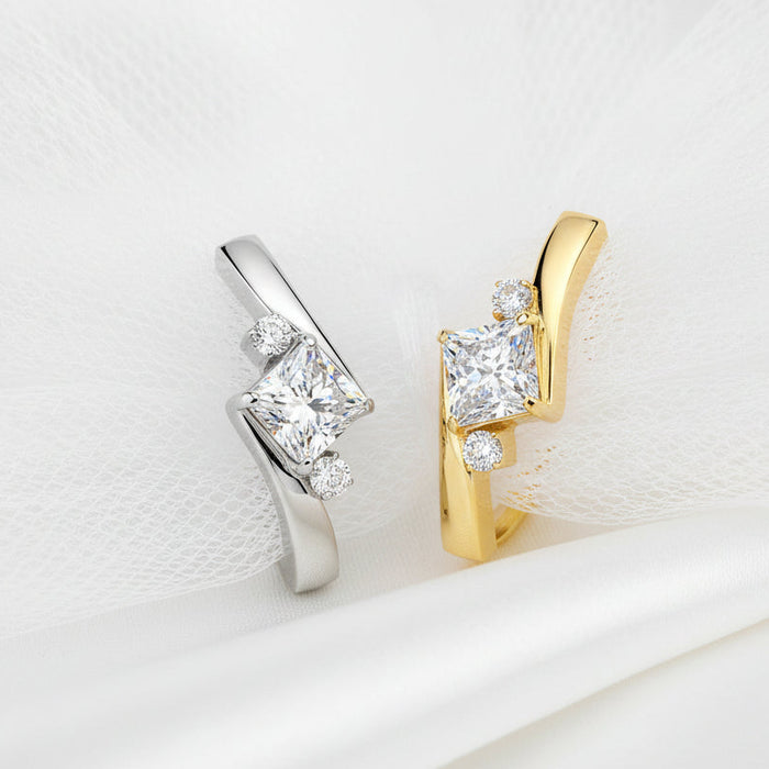 Princess Cut Hinged Belly Bar 14G