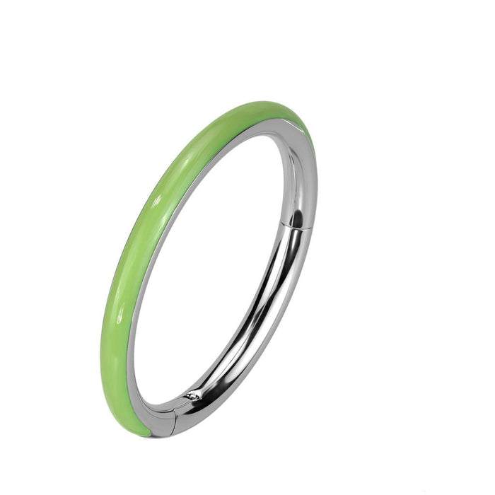 Titanium Side Glow Hinged Ring 16G