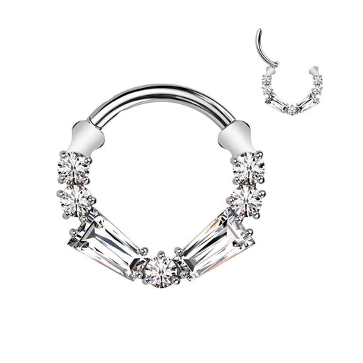 Body Jewelry - Titanium Baguette Hinged Ring 16G