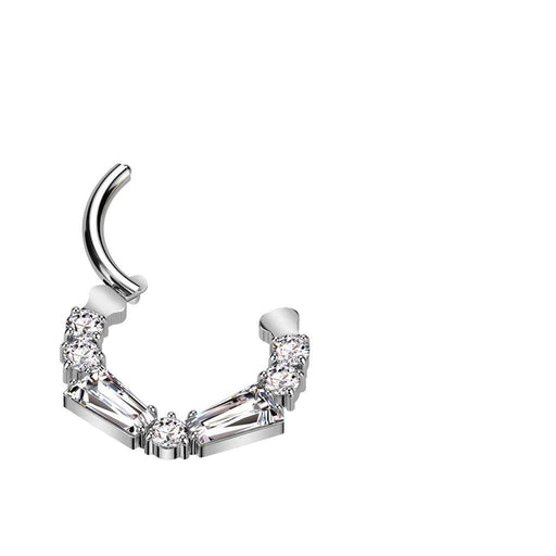 Body Jewelry - Titanium Baguette Hinged Ring 16G