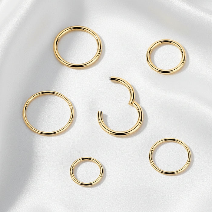 24kt Gold Plated Titanium Hinged Ring