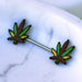 Rasta Pot Leaf Nipple Bar 14G (Single)