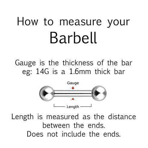 Ring Barbell with Gem 14G