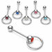 Ring Barbell with Gem 14G