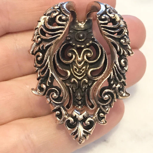 Rose Bronze Filigree Ear Weights PAIR
