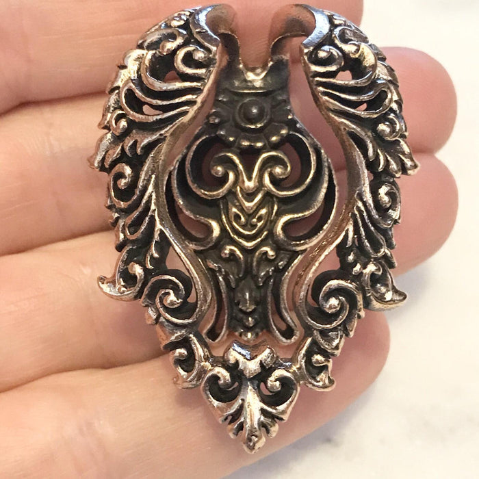 Rose Bronze Filigree Ear Weights PAIR