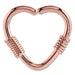 Rose Gold Double Coil Heart Ring 16G