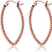 Rose Gold Twisted Oval Earring Pair