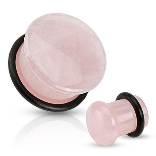Rose Quartz Stone Dome Plug 4mm-16mm