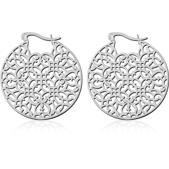 Steel Disc Earring Pair Style 3