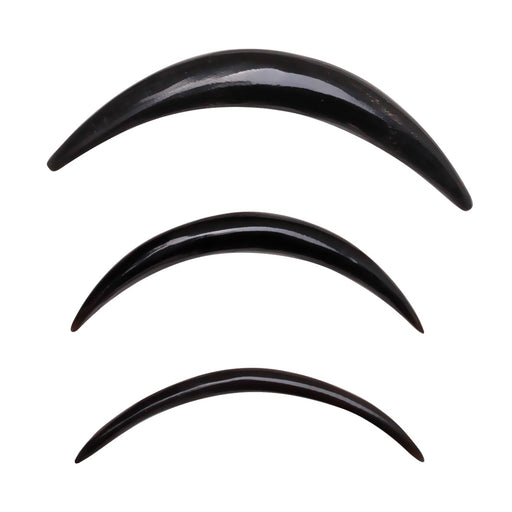Buffalo Horn Septum Tusk – Handmade Curved Organic Septum bar on white background