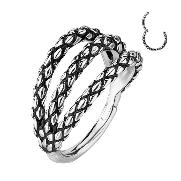 Scales Triple Row Hinged Ring 16G