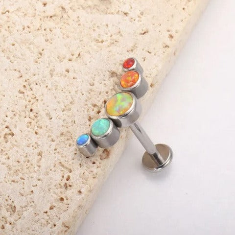 Titanium Opal Pride Labret 16G