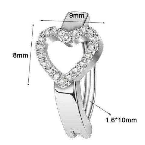 Paved Heart Hinged Belly Bar 14G